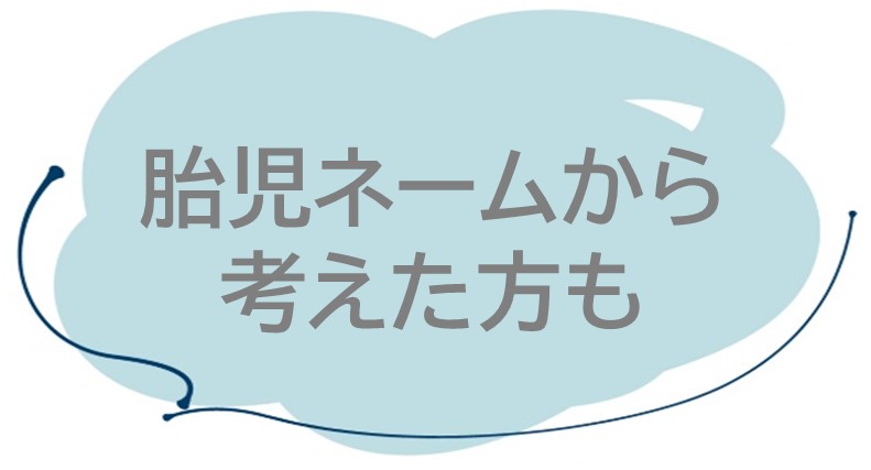 胎児ネームから考えた方も